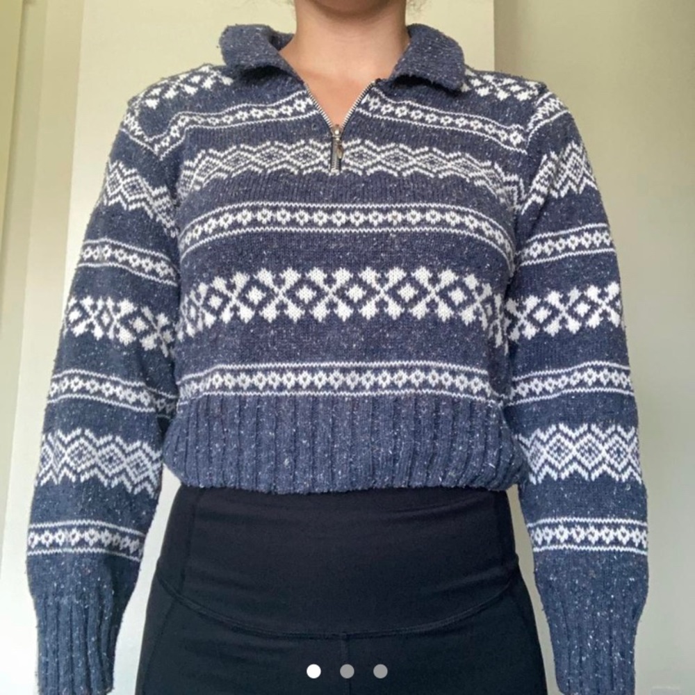 Absolutely Cotton Christmas Quarter Zip Sweater